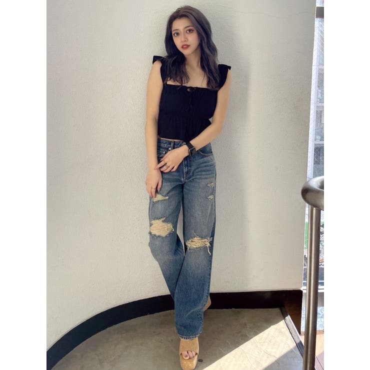 リボンフレアリブトップス | GYDA | 詳細画像23 