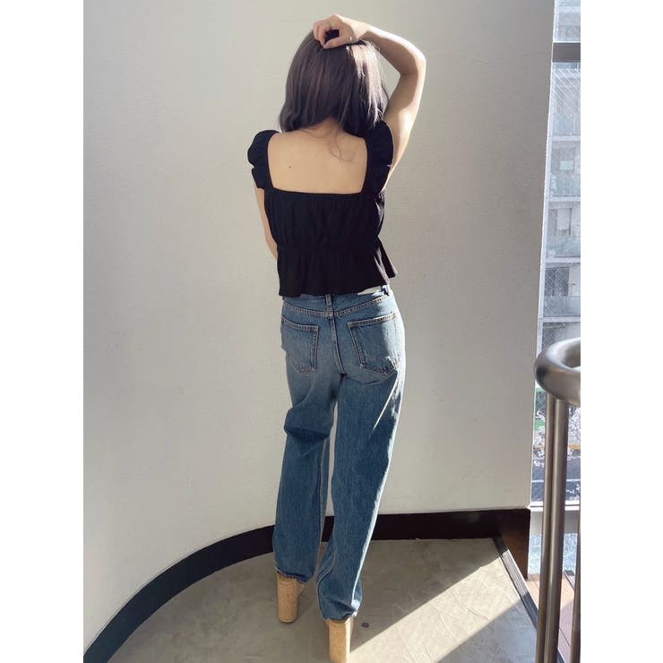 リボンフレアリブトップス | GYDA | 詳細画像25 