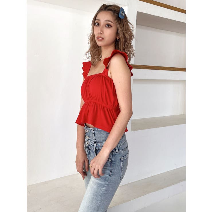 リボンフレアリブトップス | GYDA | 詳細画像8 