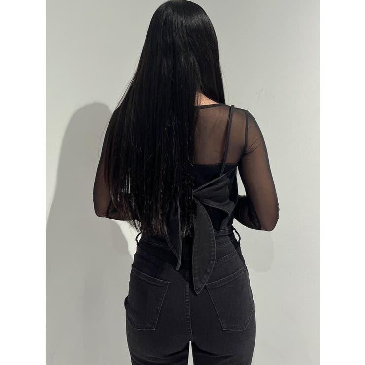 BACKリボンデニムロンパース | GYDA | 詳細画像26 