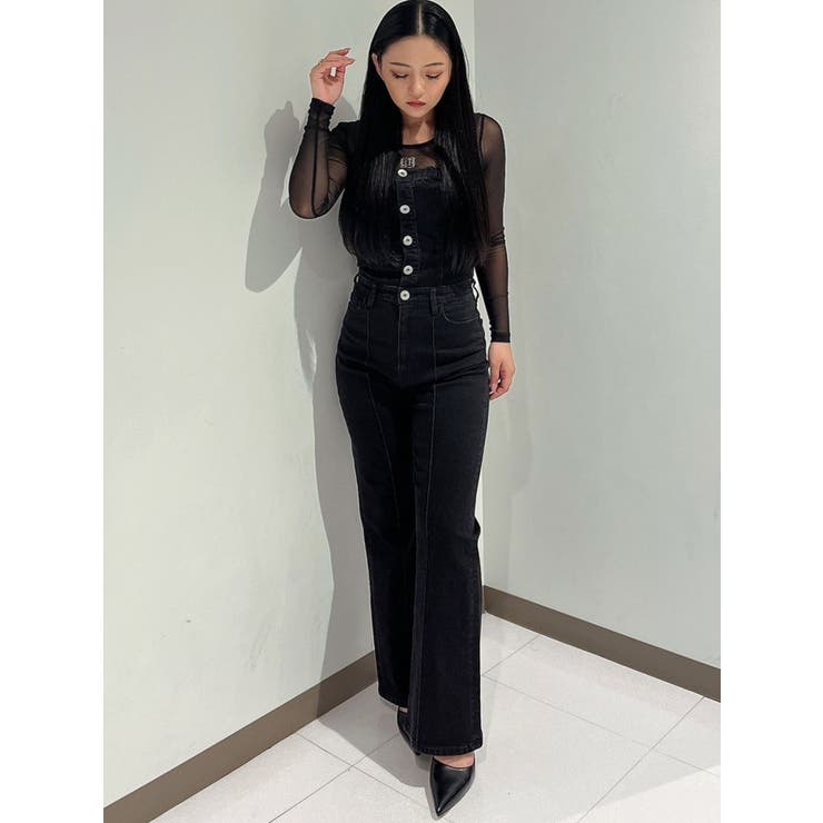 BACKリボンデニムロンパース | GYDA | 詳細画像27 