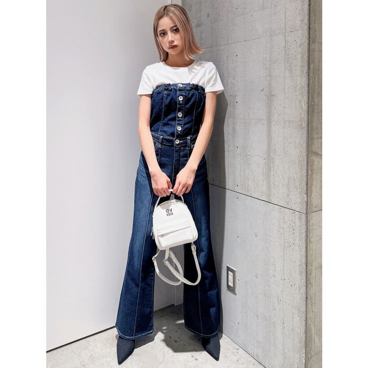 BACKリボンデニムロンパース | GYDA | 詳細画像35 