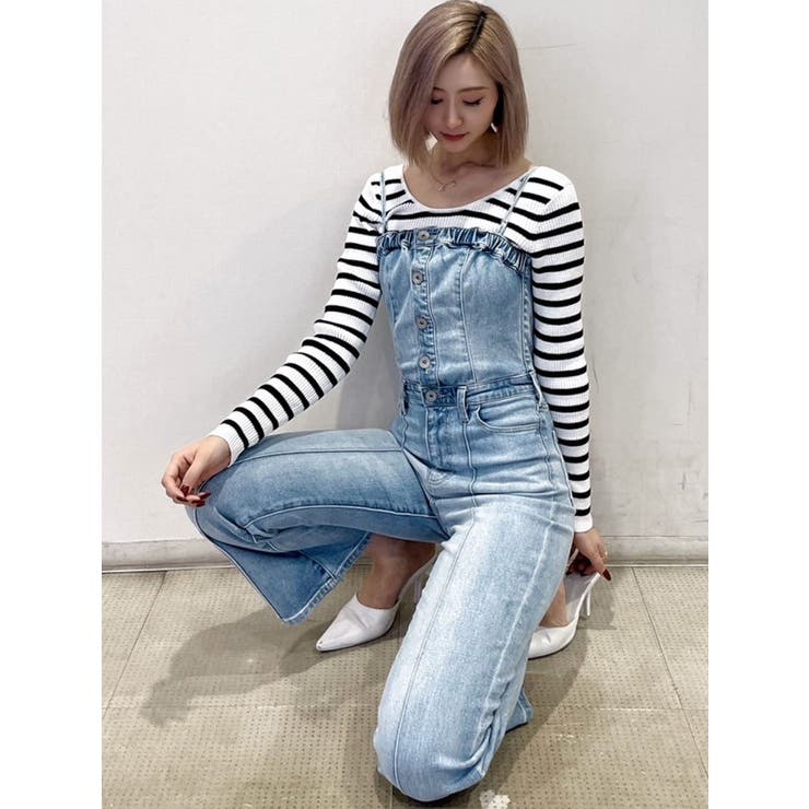 BACKリボンデニムロンパース | GYDA | 詳細画像42 