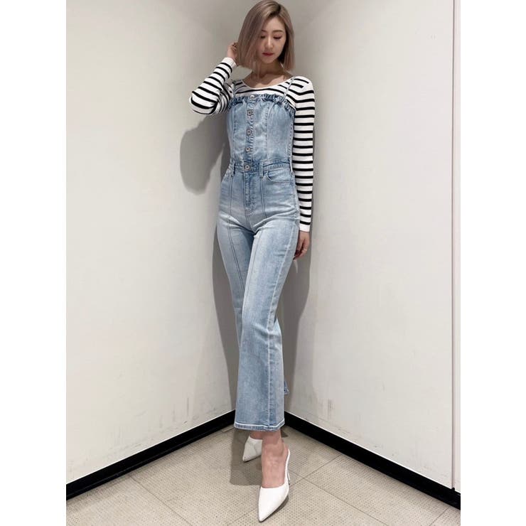 BACKリボンデニムロンパース | GYDA | 詳細画像43 