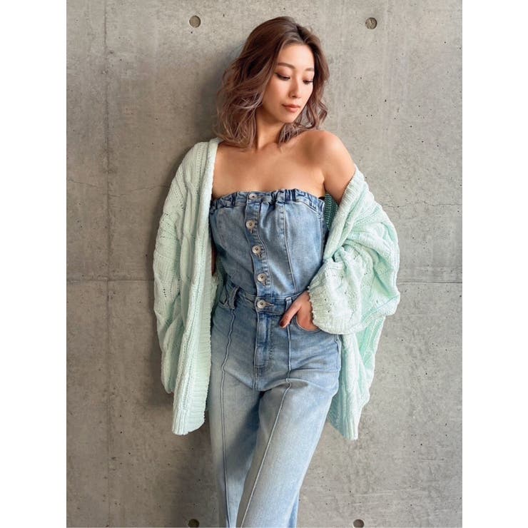 BACKリボンデニムロンパース | GYDA | 詳細画像47 