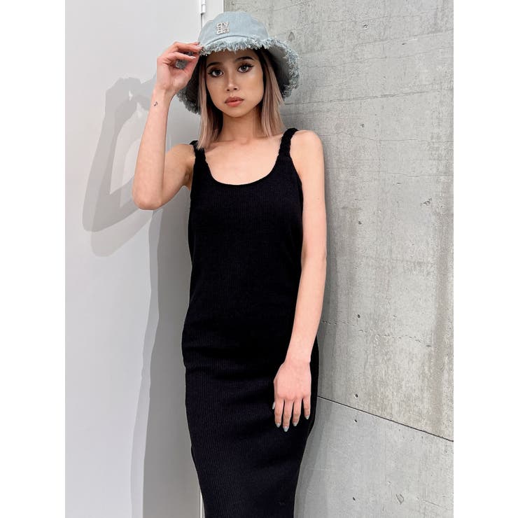 TWISTショルダーストラップソフトタッチロングワンピース | GYDA | 詳細画像19 