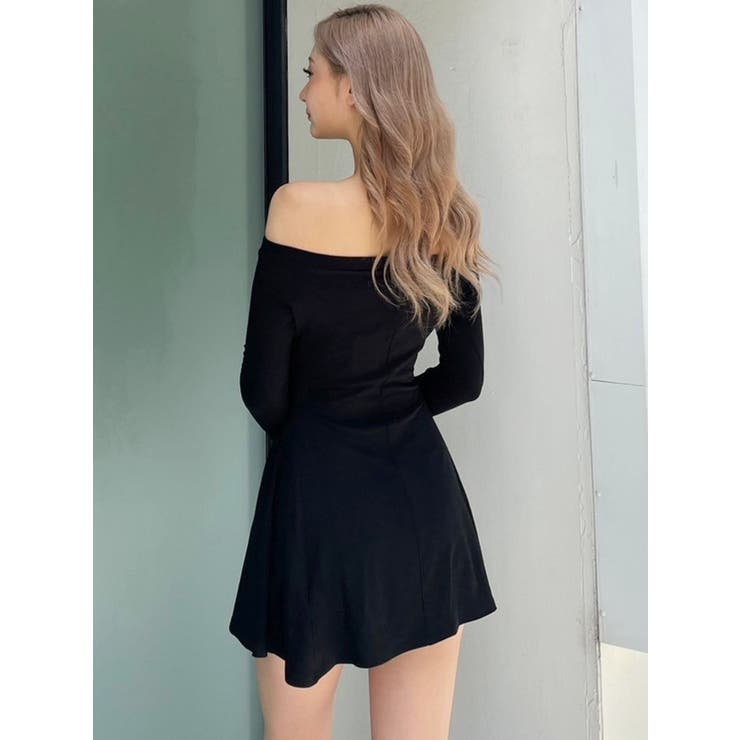 オフショルフレアワンピース[品番：MKSW0059224]｜GYDA