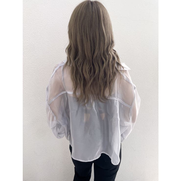 シアーラインストーンショートシャツ | GYDA | 詳細画像15 