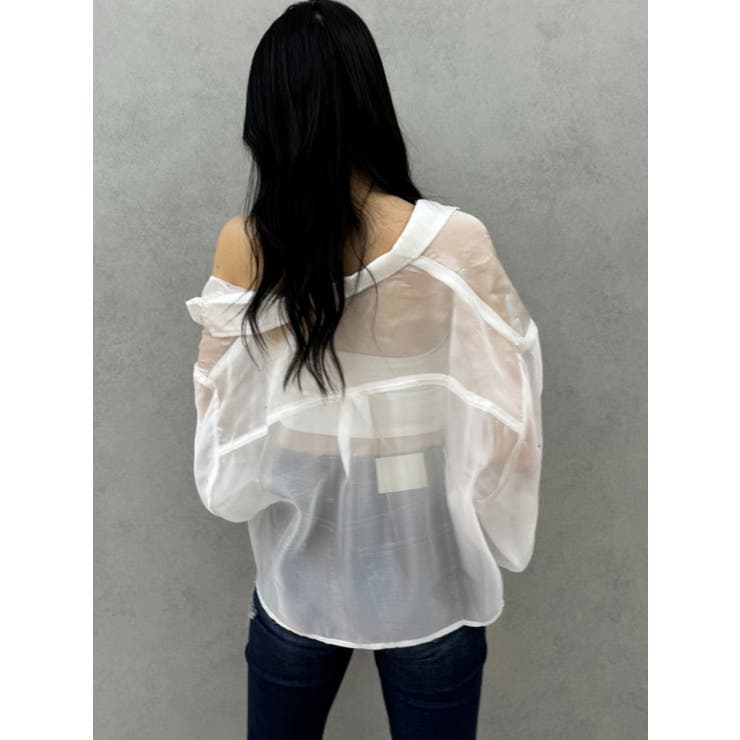 シアーラインストーンショートシャツ | GYDA | 詳細画像35 