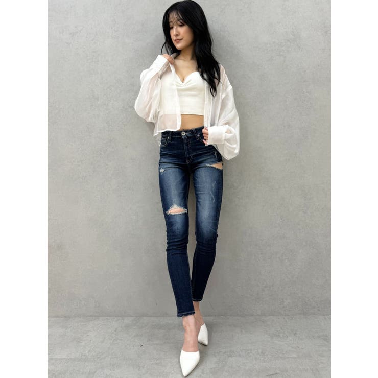 シアーラインストーンショートシャツ | GYDA | 詳細画像36 