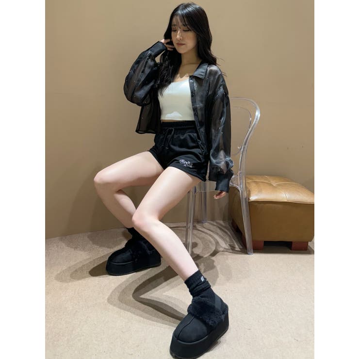 シアーラインストーンショートシャツ | GYDA | 詳細画像40 