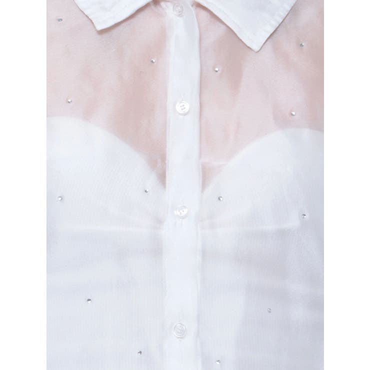 シアーラインストーンショートシャツ | GYDA | 詳細画像50 