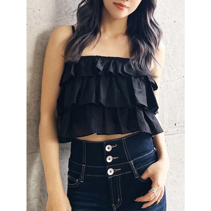 ブラック | ティアードベアトップス | GYDA