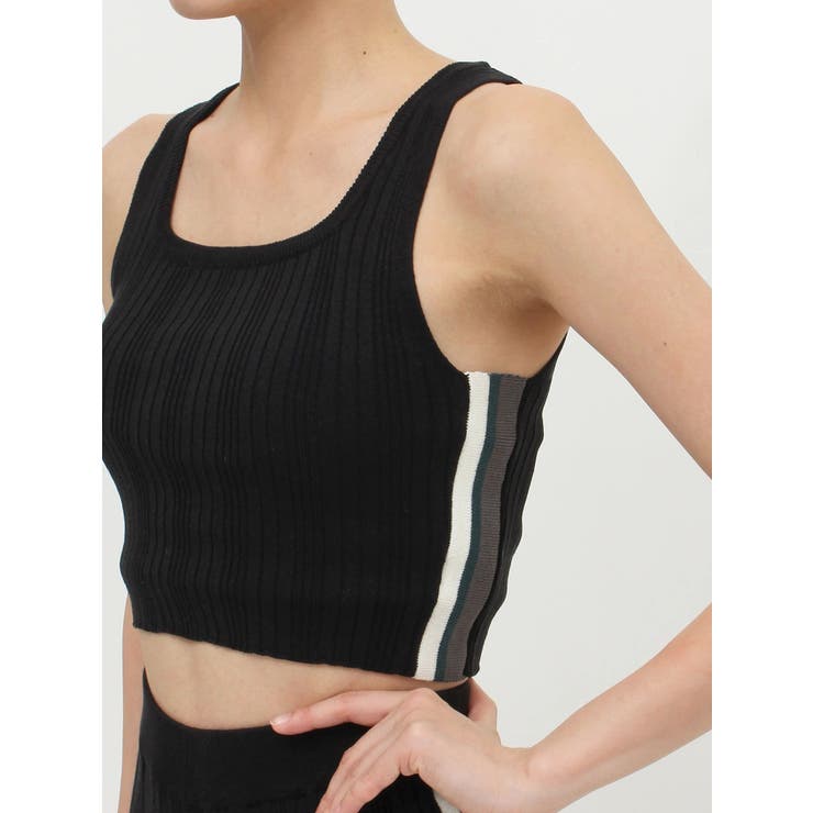 UN3D. ウェーブラインディテールタンクトップ サイドラインニットタンクトップ【SETUP着用可】[品番