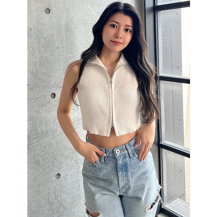 ブリーチＷファスナーノースリトップス | GYDA | 詳細画像8 