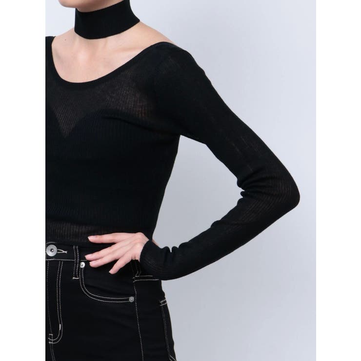 Symmetry GYDA BACK OPENリブニットワンピース[品番
