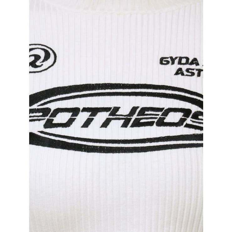 レーサーデザインembroideryニットトップス[品番：MKSW0060834