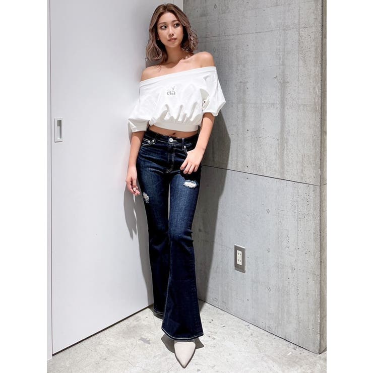 Square gyda エンボス オフショル トップス | GYDA | 詳細画像26 