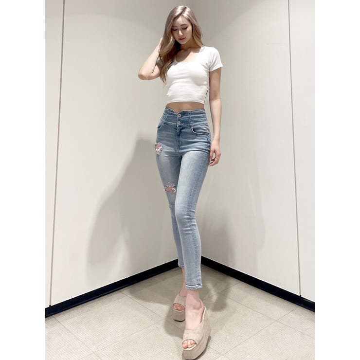 レオパードバックリボントップス[品番：MKSW0059300]｜GYDA（ジェイダ