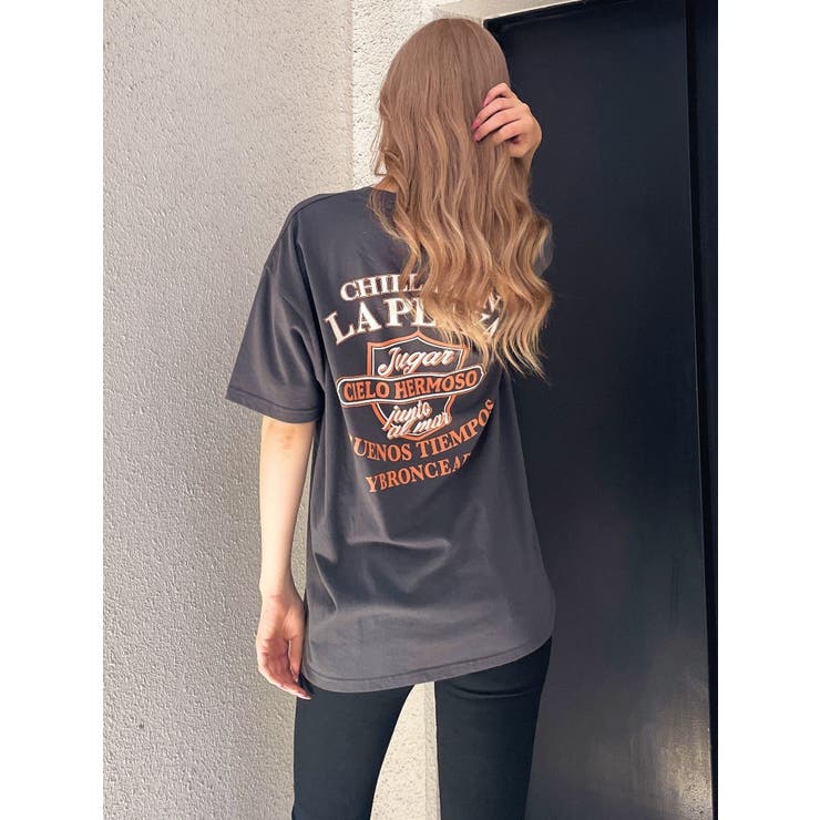 ✨未使用タグ付き✨ CLOTH&CROSS Latte Tシャツ グレー chillax en la playa BIG Tシャツ[品番：MKSW0058708]｜GYDA（ジェイダ