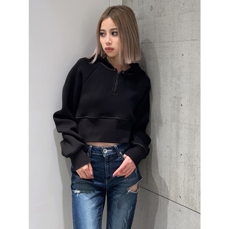 ジェイダ GYDA バックレースアップショートパーカー （オフ