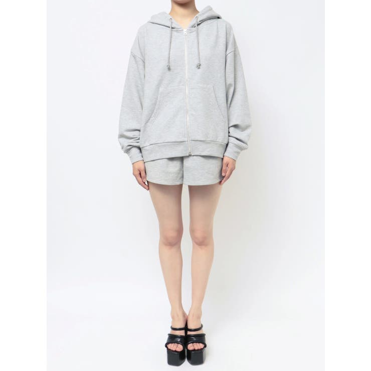 BACK GYDAラインストーンラメパーカー　ショートパンツ　セットアップ GYDA - 【GYDA】BACK GYDAラインストーンラメパーカー/ショート