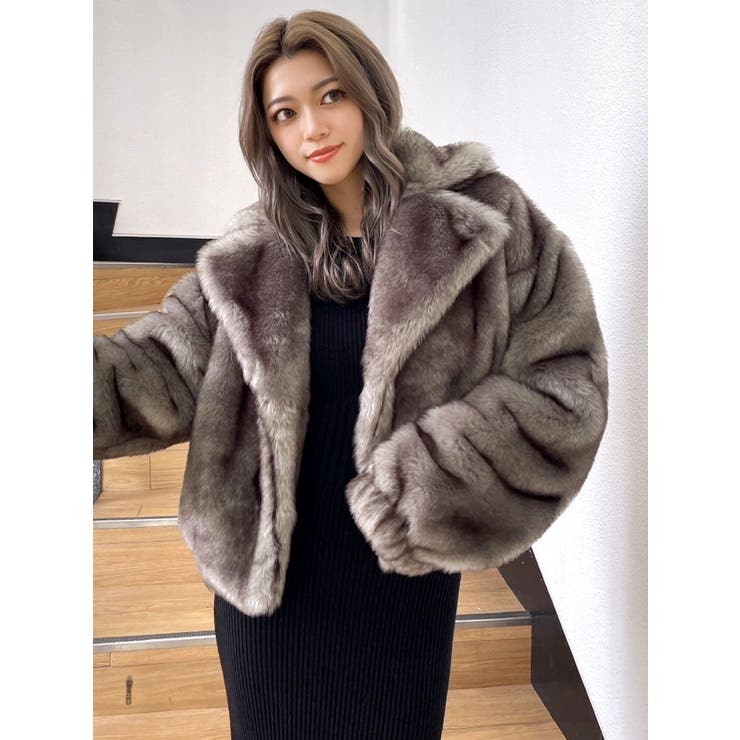 gyda ファーコート GYDA ファーダウンコート 2way Fサイズ ブラック ダウン フェザー GYDA