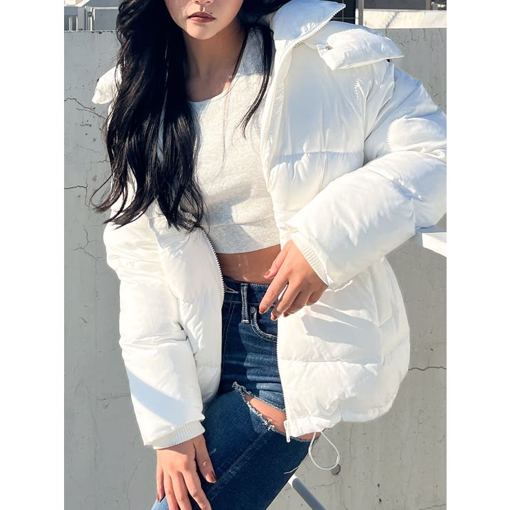 オフホワイト | 2WAYデザイン中綿コート | GYDA