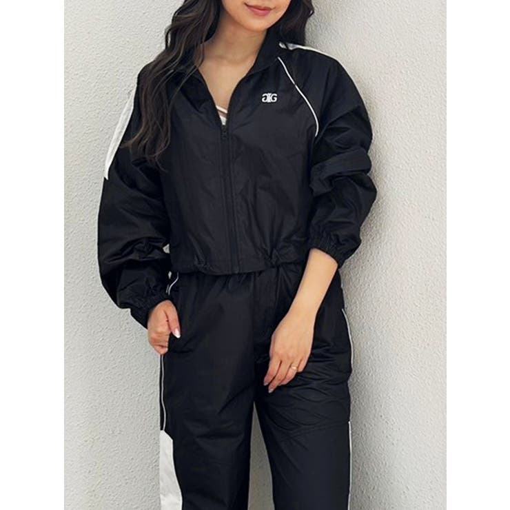 ブラック | 【TINY】Symmetry GYDAラインショートトラックジャケット | GYDA