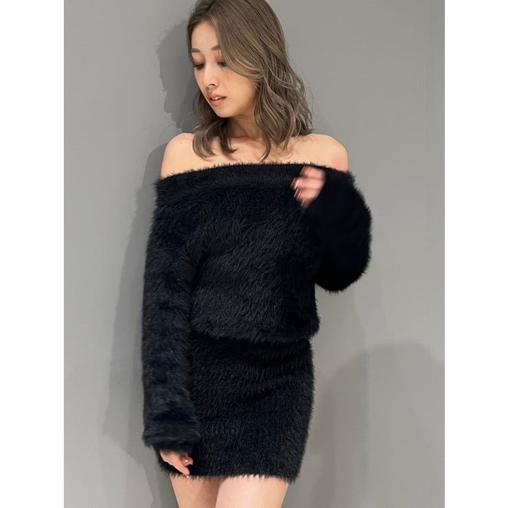 GYDA オフショルニットワンピース セール】オフショルケーブルタイトニットワンピース（ワンピース