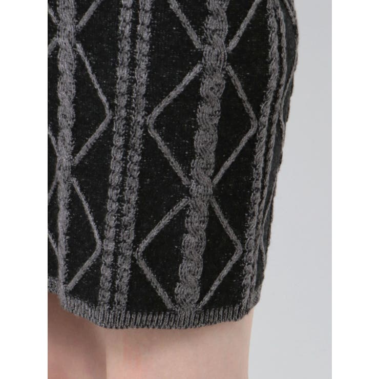 オフショルケーブルタイトニットワンピース | GYDA | 詳細画像20 