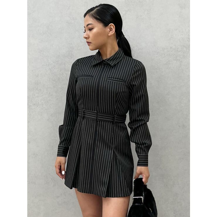 ボックスプリーツシャツミニワンピース[品番：MKSW0060439]｜GYDA