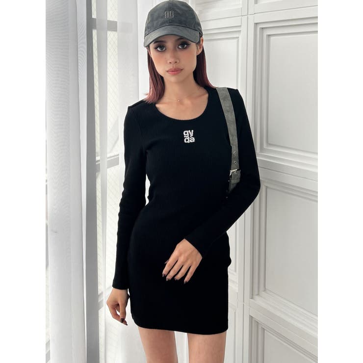Square gyda STONEテレコ long sleeveワンピース Square gyda STONEテレコ long sleeveワンピース[品番