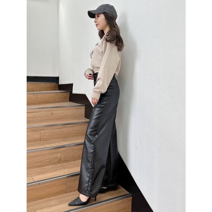 フェイクレザーワイドパンツ | GYDA | 詳細画像15 