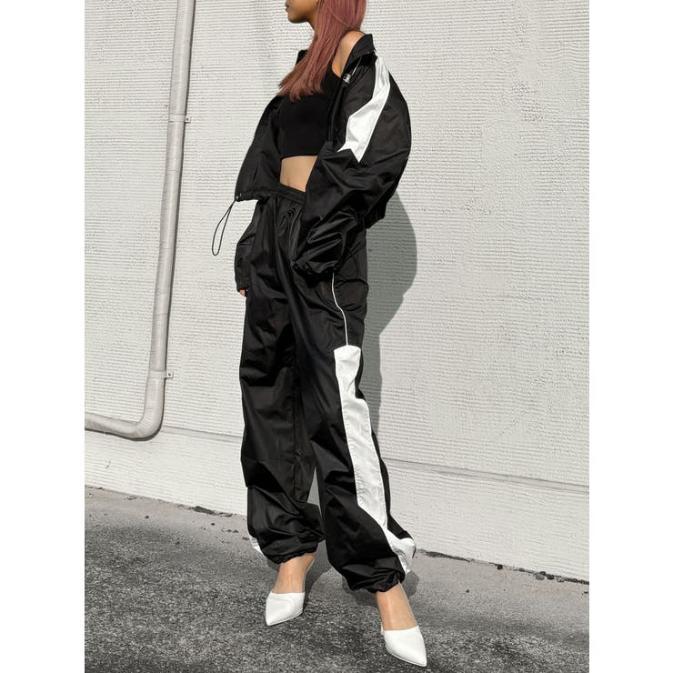 diidii ナイロンパンツ Black/White Mサイズ TINY】ライントラックパンツ[品番：MKSW0060497]｜GYDA