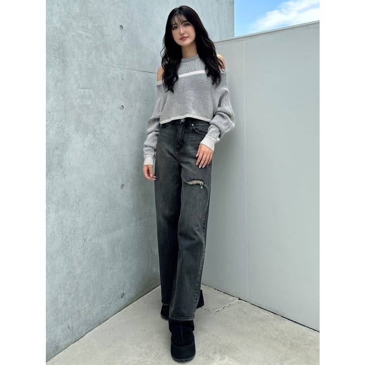 ハイウエストMILIGYワイドデニムパンツ[品番：MKSW0060290
