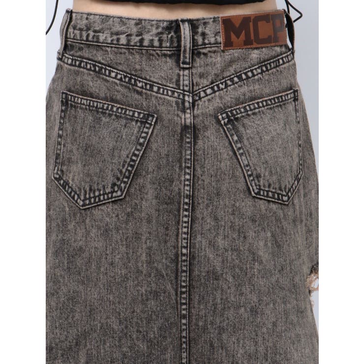 MCP SIDERIPPED OVERLAPケミカルデニムロングスカート | GYDA | 詳細画像32 