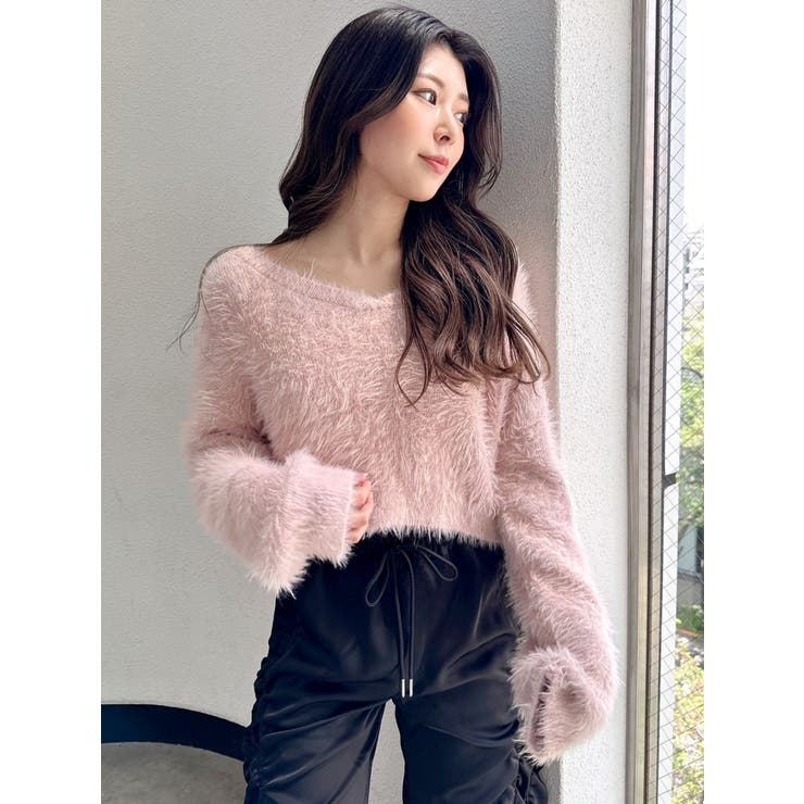 シャギーショートLOOSEニットトップス[品番：MKSW0060405]｜GYDA