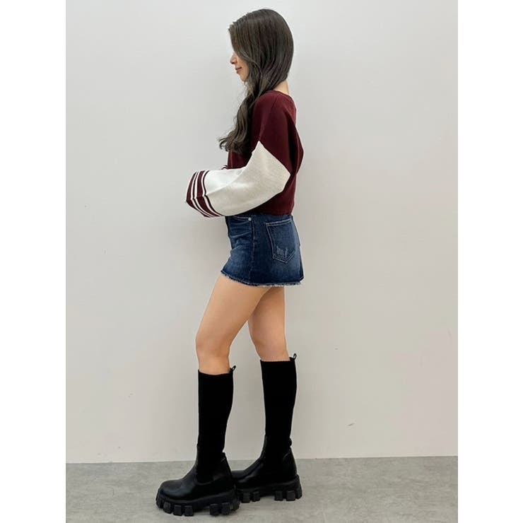 2wayスリーブラインＶネックニットトップス | GYDA | 詳細画像14 