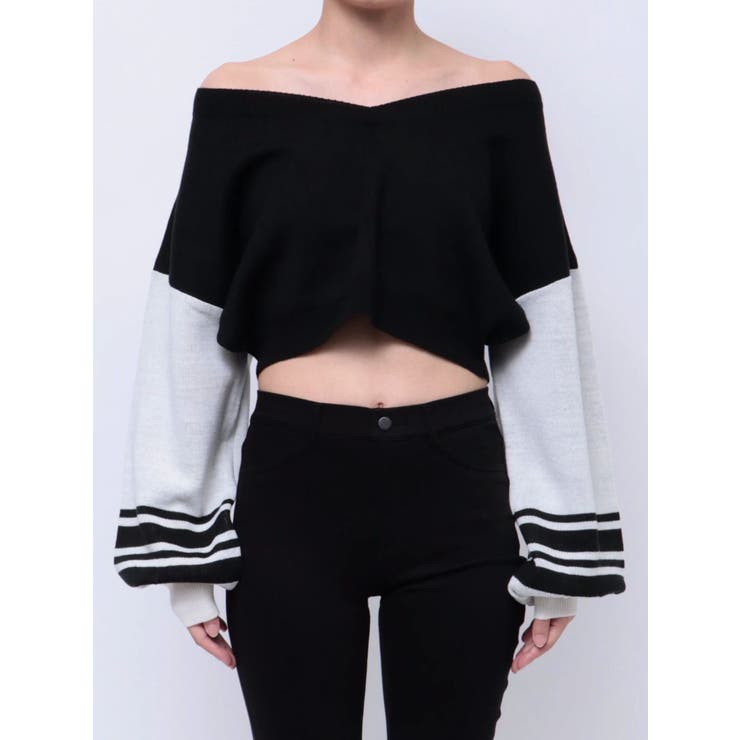 2wayスリーブラインＶネックニットトップス | GYDA | 詳細画像23 