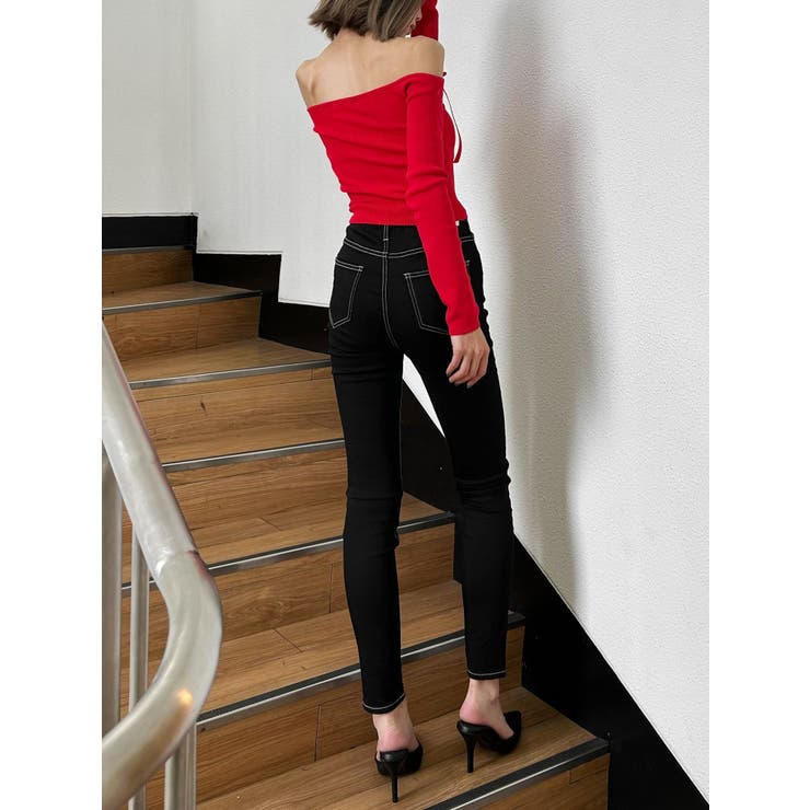 【TINY】オフショルリボンニットトップス | GYDA | 詳細画像16 