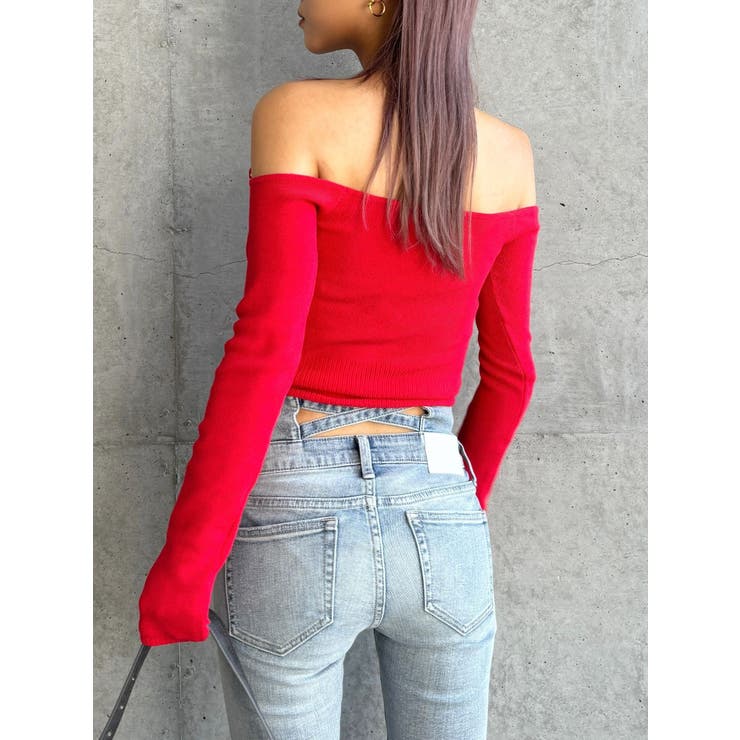 【TINY】オフショルリボンニットトップス | GYDA | 詳細画像25 