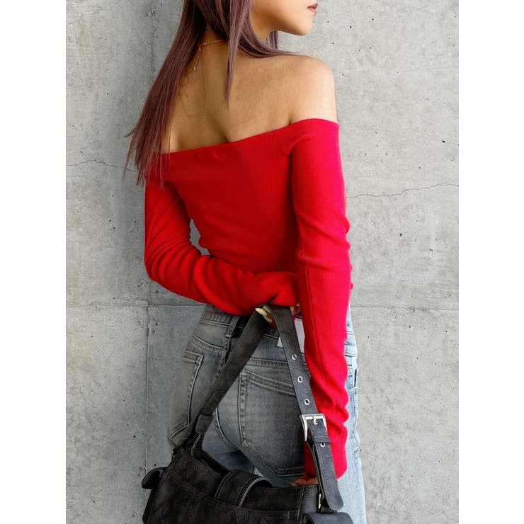 【TINY】オフショルリボンニットトップス | GYDA | 詳細画像27 