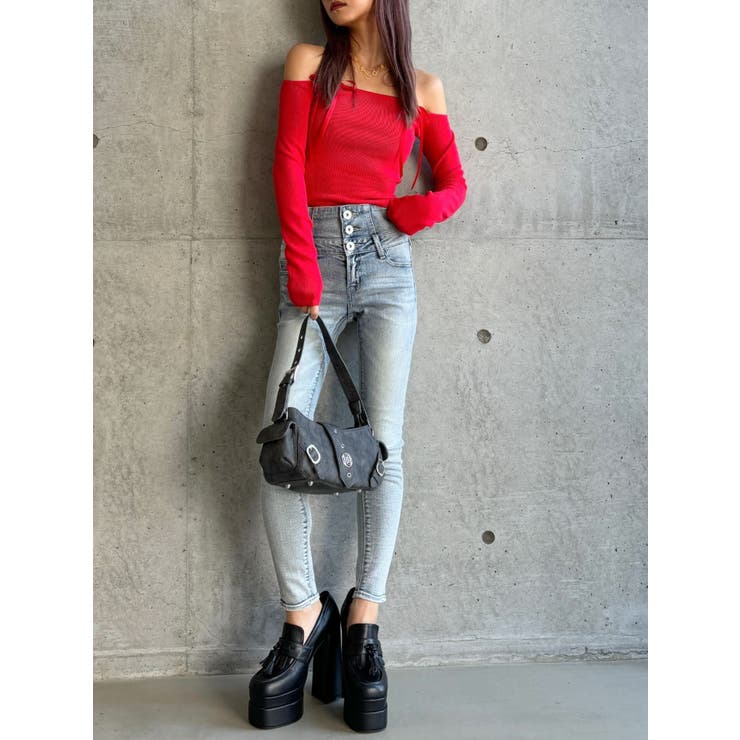 【TINY】オフショルリボンニットトップス | GYDA | 詳細画像28 