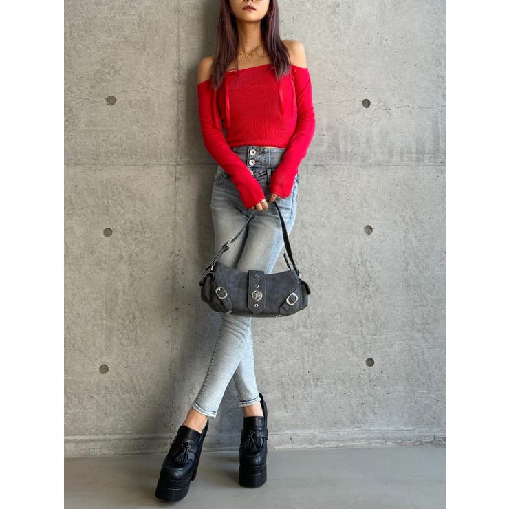 【TINY】オフショルリボンニットトップス | GYDA | 詳細画像31 