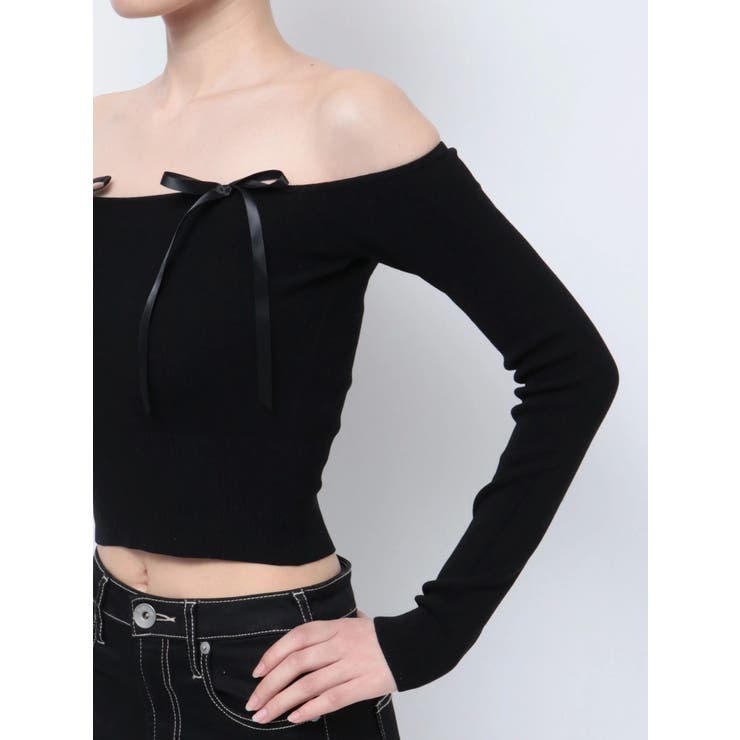 【TINY】オフショルリボンニットトップス | GYDA | 詳細画像48 