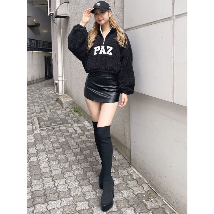 PAZハーフZIPボアショートトップス | GYDA | 詳細画像49 