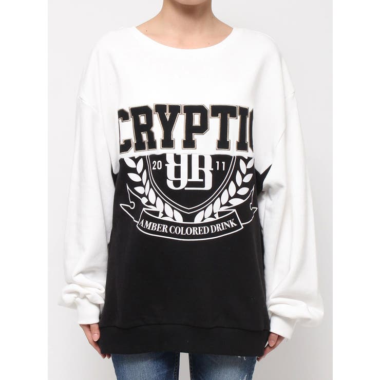 CRYPTICリメイクライクBIGスウェットトップス[品番：MKSW0060409