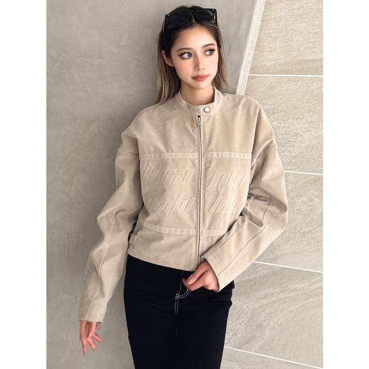 フェイクスウェードエンボスブルゾン | GYDA | 詳細画像1 