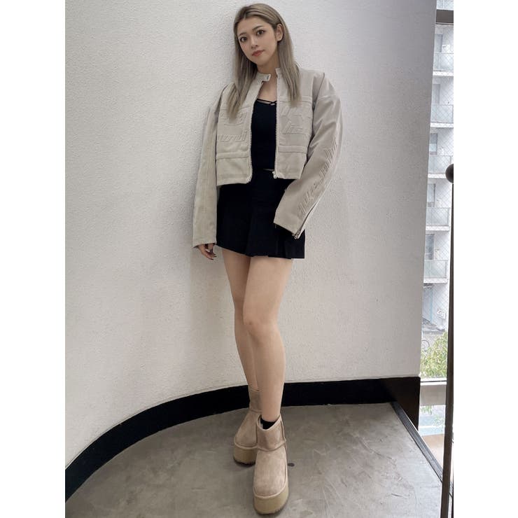 フェイクスウェードエンボスブルゾン | GYDA | 詳細画像24 